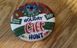 Disney Holiday Gift Hunt 2017 Stitch Button Disney Springs Stitch’s Holiday - Picture 1 of 1