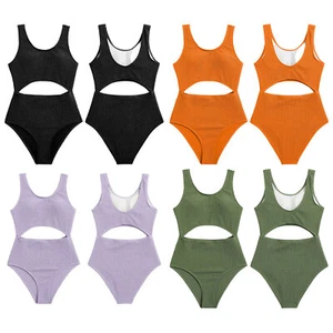 Kids Girl's Jumpsuit Holiday Leotard Workout Rompers Pool Bodysuit Sleeveless - Picture 1 of 33