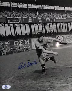 BOB FELLER "HOF'er" Signed BEAUTIFUL METALLIC PRINT 8x10 Auto Photo BECKETT BAS - Picture 1 of 3