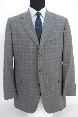 Abrigo deportivo Tom James a medida 3Btn lana holandesa y jerez gris azul cuadros Glen 44L Foto 1 de 4