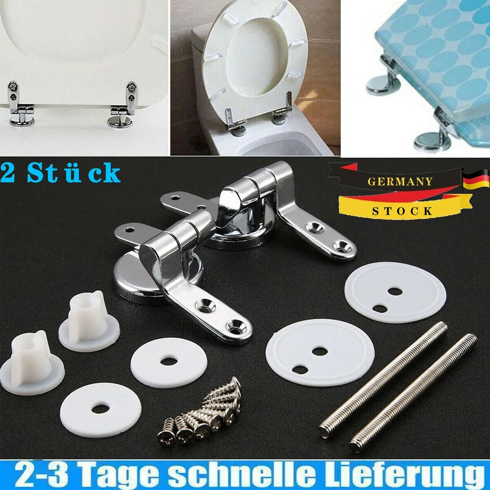2x Befestigungs Ersatz Scharniere WC Sitz Deckel Toilettensitz Reparatur