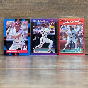 Mike Schmidt 1988 #330 -1989 #193 - 1990 #643 Donruss Phillies Karte LOT HOF - Bild 1 von 2