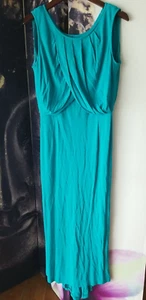 ESCADA Damen türkis ärmellos drapiert hinten offen langes Maxikleid Größe 38 JT01 - Bild 1 von 7