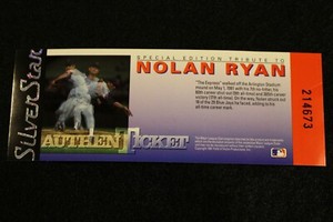 1991 AuthenTicket Silver Star Special Edition Tribute to Nolan Ryan  