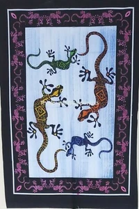 Tapestry Indian Handmade Wall Lizard Print Wall Hanging Poster Home Decor Throw - Picture 1 of 2