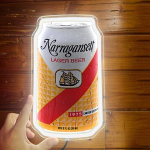 Insegna luminosa al neon birra Narragansett Lager casa discoteca arte decorazione da parete 12""x7"" H4 - Foto 1 di 4