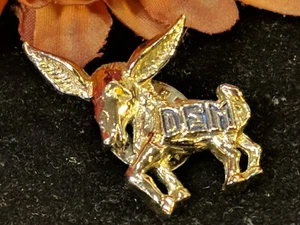 Antique WW2 DEM Donkey Political Election Pinback Pin Democrat Estate Jewelry - Picture 1 of 10