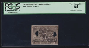 US 25c Experimental Face Fractional Currency Milton#2E25F.3f PCGS 64 V Ch CU - Picture 1 of 2