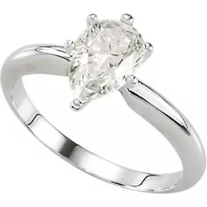Pear Diamond Engagement Ring 14k White Gold (0.73 Ct G Vvs1 Clarity) GIA - Picture 1 of 5