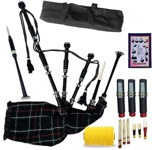 Gaita Highland Mackenzie Tartán y Plata Montajes Negro, Bolsa de Transporte y Accesorios - Imagen 1 de 3