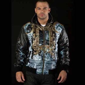 Marc Buchanan Pelle pelle full smoke hooded bomber jacket mens size XXXL RARE - Picture 1 of 12