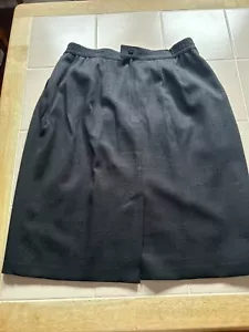 Sag Harbor Black Skirt Size 14 Zipper/ Button front closure-Pleats @ back waist - Picture 1 of 4