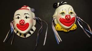 Maschere CLOWN FACES lotto 2 colori dipinti brillanti con nastri di Lis Los Angeles   - Foto 1 di 8