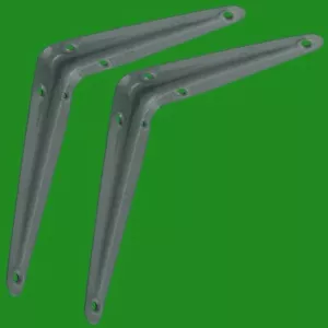 2x London Grey Metal Shelf Shelving Support Wall Mount Brackets, 8 Sizes - Picture 1 of 1