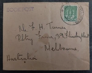 1952 India Cover ties 9P Stamp cd Vellore-Melbourne - Picture 1 of 2