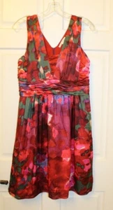 Banana Republic dress silk sleeveless wrap sheath print Watercolor Sz 10P - Picture 1 of 4