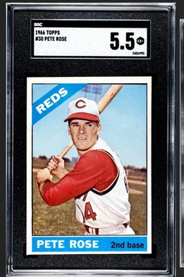 ⚾️🟥Pete Rose🟥⚾️1966 Topps #30 SGC 5.5 EX+ Vintage HOF Reds - Image 1 of 3