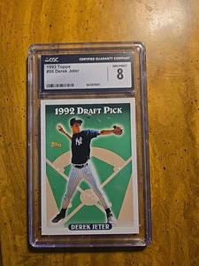 DEREK JETER 1993 TOPPS DRAFT PICK Cgc 8 Yankees Rookie - Picture 1 of 2