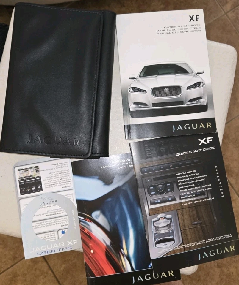 Jaguar XF 2012 manual de usuario original, folleto y folio de cuero Foto 1 de 4