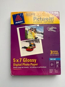 LOT of 4 - Avery Digital Ink Jet Photo Paper 5 x 7 inch Glossy 24 Prints NEW - Afbeelding 1 van 2