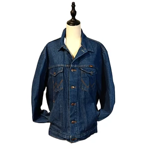 Wrangler Mens Size XL Mid Blue Denim Western Springsteen Jacket - Picture 1 of 8