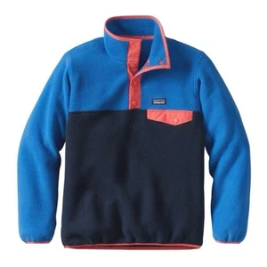 Patagonia Girls' Lightweight Synchilla Snap-T Fleece Pullover, Navy Blue (M/10) - Picture 1 of 5
