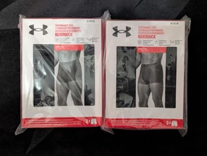Under Armour Men's Boxer Briefs 2x 3 Pack 6 Pairs Total Size XL Black 3" Inseam - Picture 1 of 6