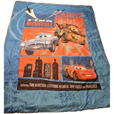 CARS 2 DISNEY-PIXAR EDREDÓN REVERSIBLE ORIGINAL CON LICENCIA De colección 64 X 89 pulgadas Foto 1 de 4