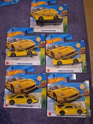 SET 5 PEZZI Hot Wheels Ferrari F40 Giallo 1:64 HW Exotics - Immagine 1 di 4