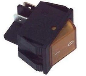 10 Stück Wippschalter EIN-AUS 22x30mm 250V AC 16A, SPST, fest, 4pins. gelb - Bild 1 von 1