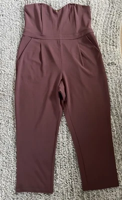 Mono Express Sin Tirantes Ciruela Púrpura Escote Corazón Tobillo Talla 18 Nuevo con Etiquetas Foto 1 de 4