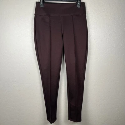 Nine West Women's Medium Burgundy Textured Ponte Knit Leggings Pants Stretch M - Image 1 of 4