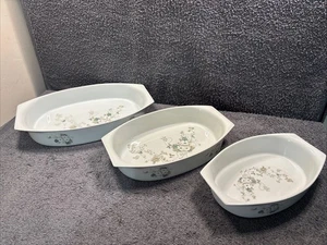 3 x Porcelana Real Brasil 'White Blossom' ovale Servierschale 24 - 28,5 - 32,5 cm - Bild 1 von 23