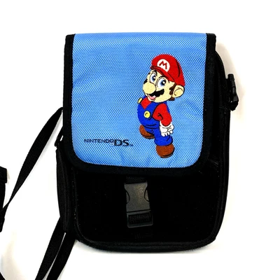 Nintendo DS Bag Super Mario Bros Travel Shoulder Carrying Case Storage Rare Blue - Image 1 of 4