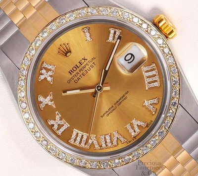 Rolex Datejust 36mm Two-Tone Jubilee Champagne Diamond Roman Dial Diamond Bezel - Image 1 of 4