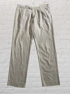 Sz 36x34 Tommy Bahama Pants Mens 46 Beige 90% Silk 10% Cotton Chinos Khakis Golf - Picture 1 of 9