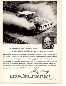 1961 FORD GALAXIE - JOHNNY MANTZ WINNER DARLINGTON 500 ~ ORIGINAL PRINT AD - Picture 1 of 1