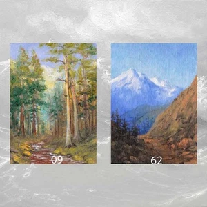 LOT #18 von 2 ACEO DRUCKE FINE ART LANDSCHAFT GESCHENK WALD BERG Bäume Bach - Bild 1 von 1