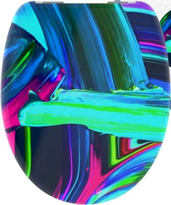 WC-Sitz Deckel Brille Toiletten Klodeckel Klobrille Klositz Softclose Neon Paint - Bild 1 von 7