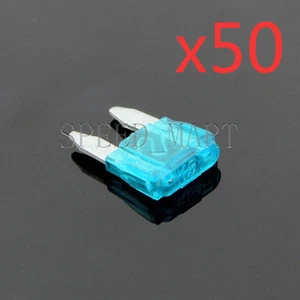 50 PIEZAS 15A Autocamiones Barcos SUV Auto HID Luz Mini Hoja Fusible - Imagen 1 de 1