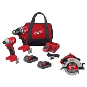 Milwaukee Drill/Impact Combo Kit 18V 2-Tool w/ Brushless 7-1/4" Circular Saw - Picture 1 of 10