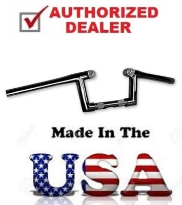Manillar negro precableado de 5" Ape Hangers 1 1/4 pulgadas barras Z de Paughco Harley Foto 1 de 4