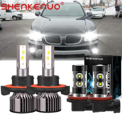 For Pontiac Torrent 2006-2009 4Pcs LED Headlights High/Low Beam Fog Light 6000K - Image 1 of 4