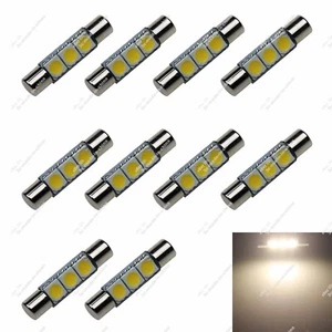 10X 29mm 5050 SMD 3 LED Warm White Sun Visor Vanity Mirror Fuse Light Bulbs - Picture 1 of 5