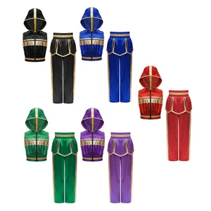Kids Boys Outfits Boxing Suit Hooded Set Zipper Arts Sportwear Activewear Top - Picture 1 of 26