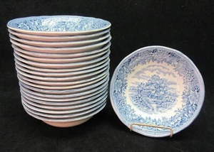 Vintage Salem Olde Staffordshire blau englisches Dorf Obst Dessert Schüssel(n) 5 1/4" - Bild 1 von 4