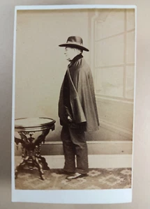 1860's CDV - Prof. Allen, standing Caped Man in Profile, Philiadephia PA - Picture 1 of 4