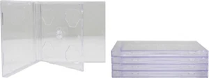 (5) Double CD Jewel Box - Slim 10.4mm - Clear Tray 2-Disc Standard Case CD2R10CL - Picture 1 of 2