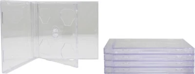 SQUARE DEAL RECORDINGS & SUPPLIES (5) Double CD Jewel Box - Slim 10.4mm - Clear Tray 2-Disc Standard Case CD2R10CL