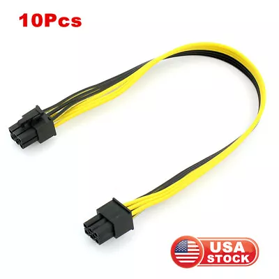 10pcs PCIE PCI Express 6 to 6 Pin Male Graphics Video Card Power Cable Connector - Image 1 of 4